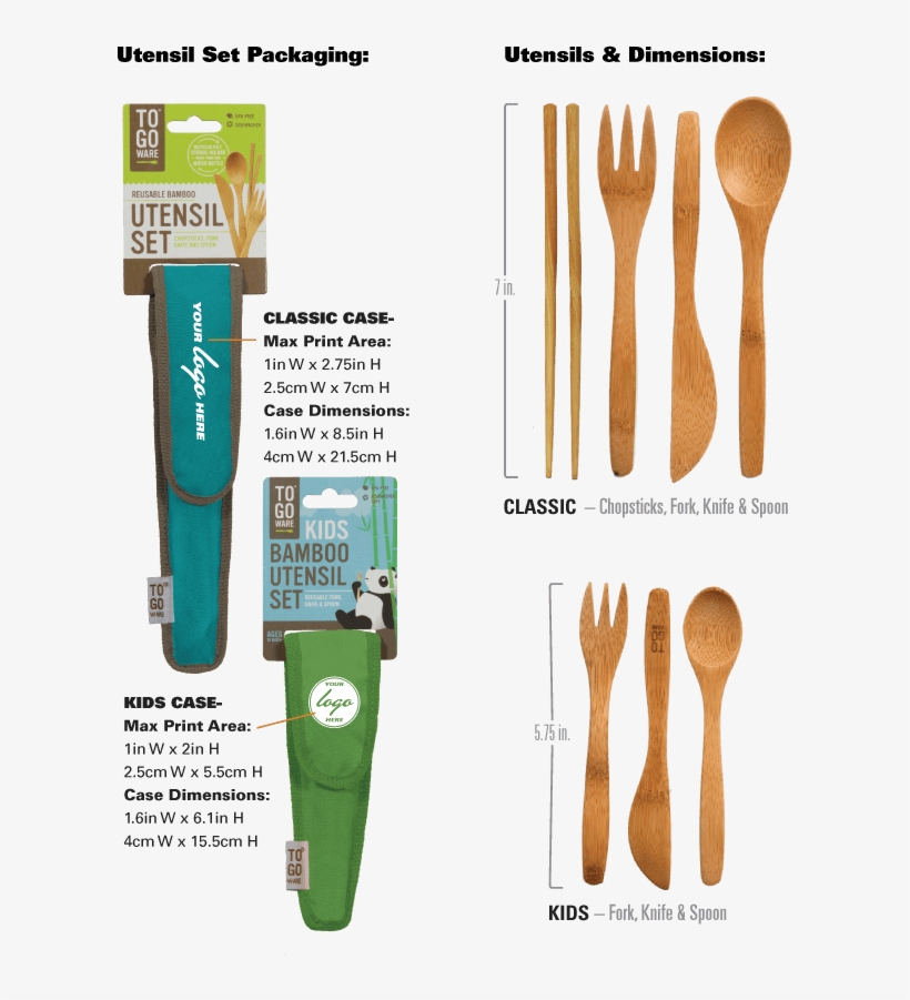250 Unit Minimum • Choose Your Main Fabric & Trim Color - To-go Ware Repeat Bamboo Utensil Set Over, transparent png download