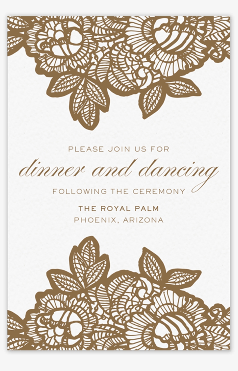 Lace Reception Card - Greeting Card, transparent png download