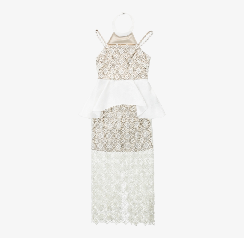 Golden Lace Flower Jewelry Strap Dress - Lace, transparent png download