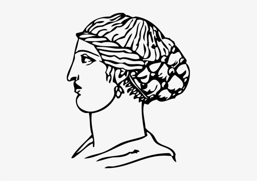 Ancient Greek Short Hairstyle Vector Clip Art - Greek Clip Art Png, transparent png download