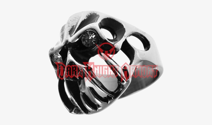 Stainless Steel Devil Alien Cz Eyes Skull Tiger Tooth, transparent png download