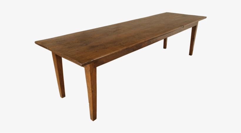 Antique French Oak Farmhouse Three Plank Top Table - Table, transparent png download