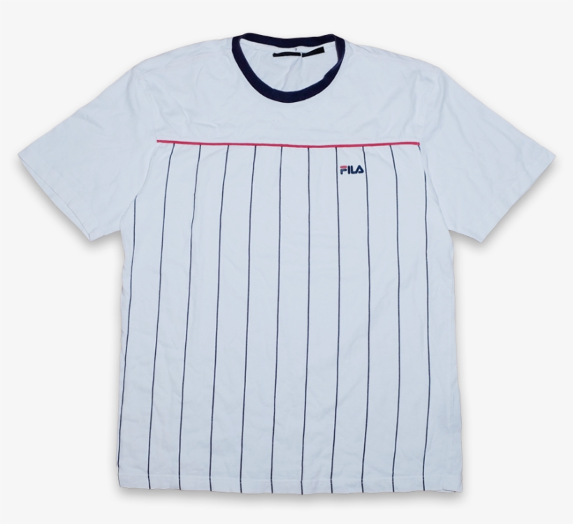 Vintage Fila Vertical Stripes T-shirt Large - T-shirt, transparent png download