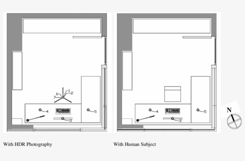 Interior Glare Study Research Setting - Floor Plan, transparent png download