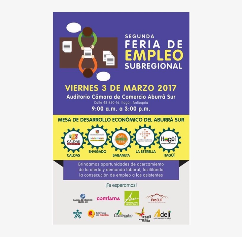 Te Esperamos En La Segunda Feria De Empleo Subregional - Envigado, transparent png download