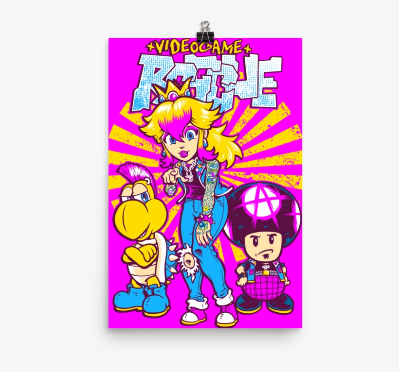 Punk Rock Peach & Gang Pink Print - Punk Rock, transparent png download