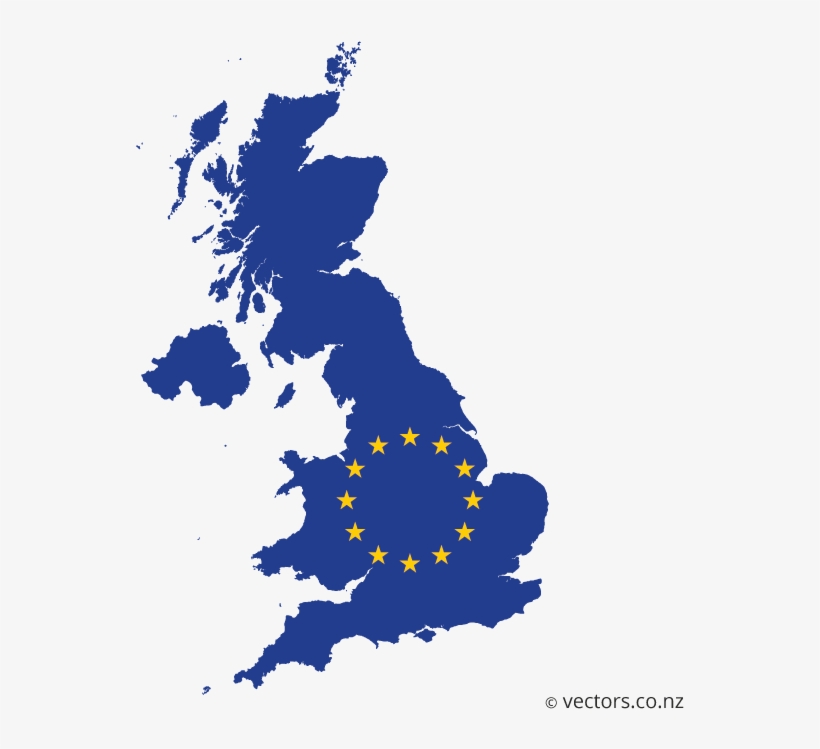 Eu Flag Vector Map Of The United Kingdom - Map Of Uk, transparent png download