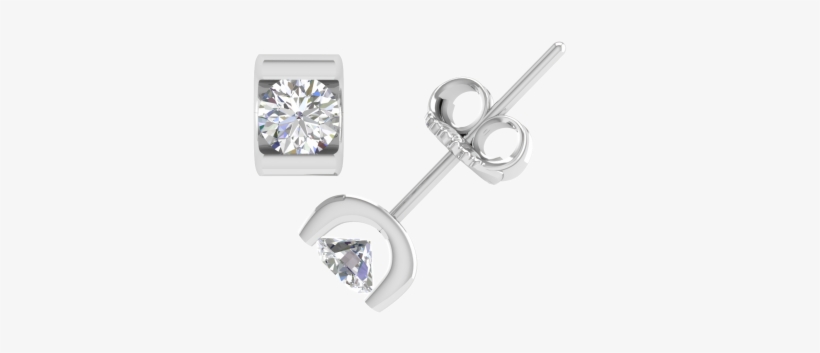40 Carats Stud Earrings With Channel Set Diamond In - Earrings, transparent png download