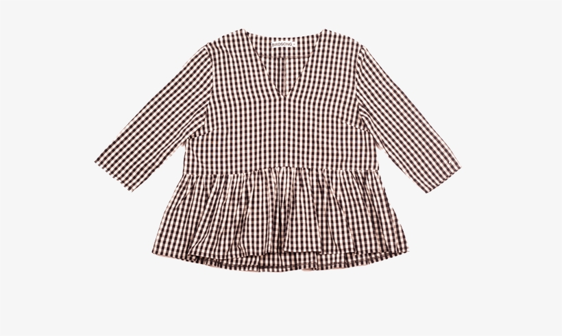 Gingham Top Flat Lay - Blouse, transparent png download