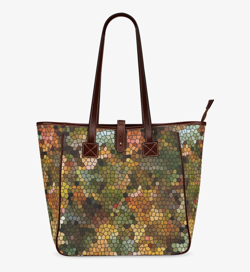 Abstract Geometrical Shapes Classic Tote Bag - Cute Colorful Pug Dog Waterproof Fabric Women's Classic, transparent png download