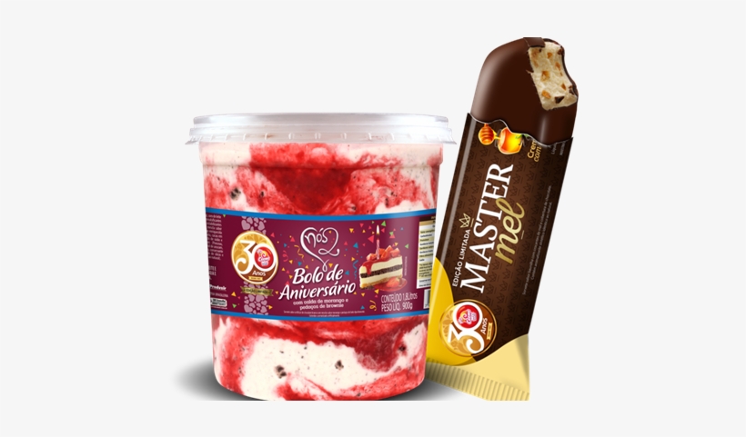 Creme Mel Lança Sorvete Sabor Bolo De Aniversário Para - Ice Cream, transparent png download