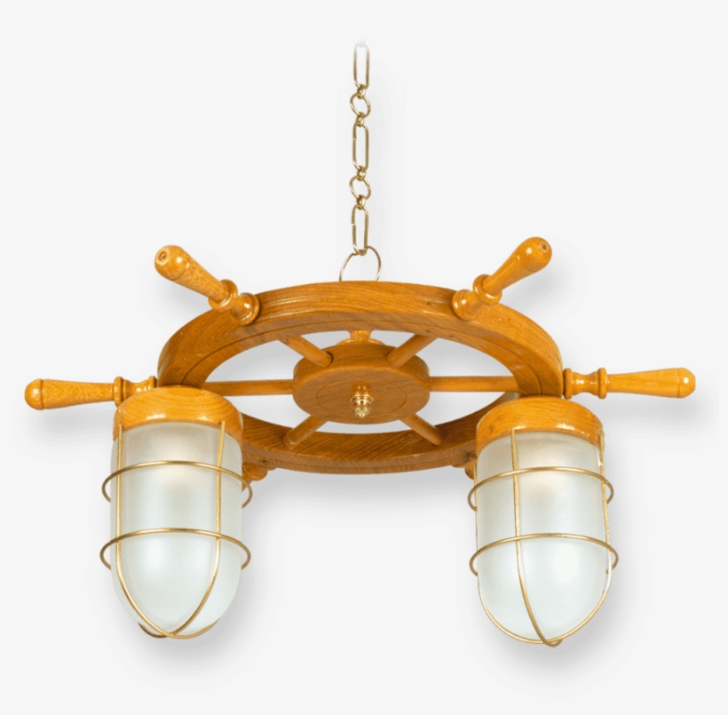 Lampara Colgante Techo Roble Timon Barco 2 Luces - Chandelier, transparent png download