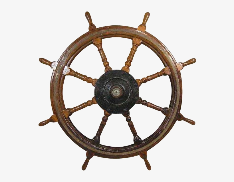 Large Antique Swedish Mahogany Ship's Wheel From Eronjohnsonantiques - Wooden Wheels, transparent png download