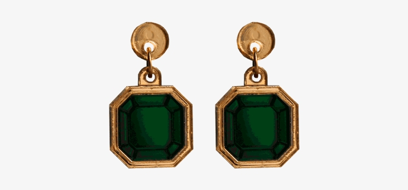 This Gorgeous Set Looks Like Huge Emeralds In Golden - Jpeg, transparent png download