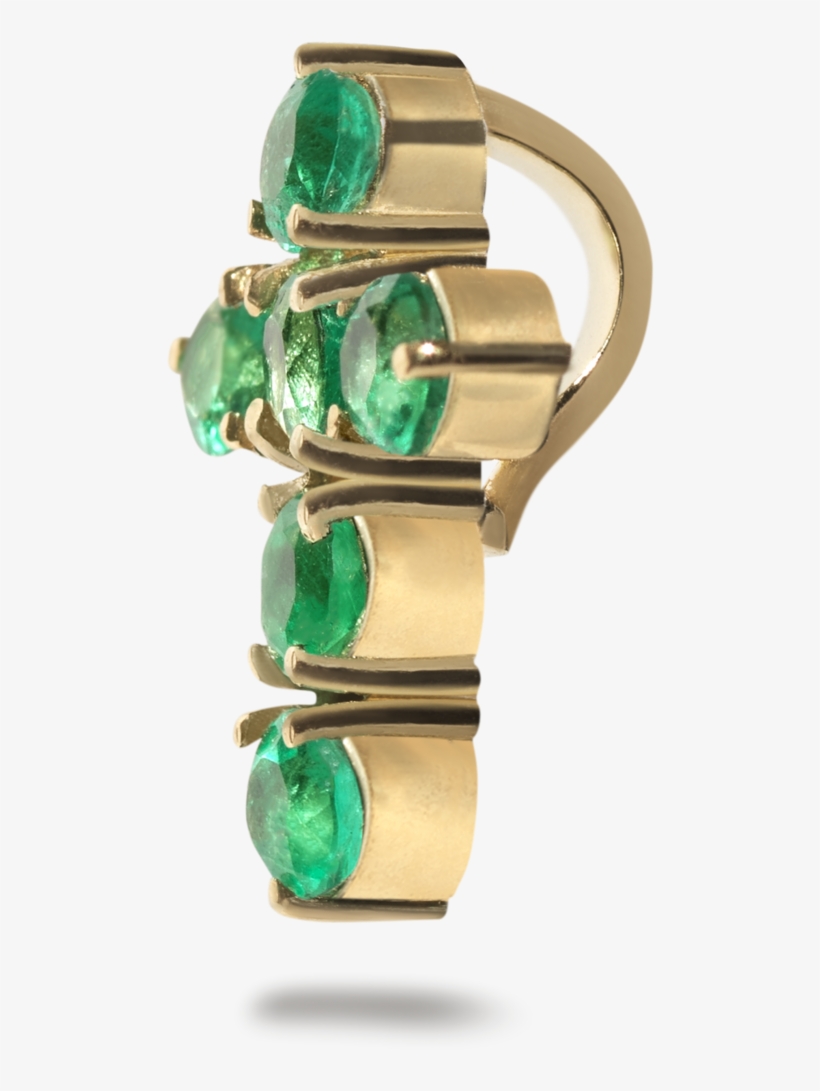 Concepción Emerald Cross Pendant - Colored Gold, transparent png download
