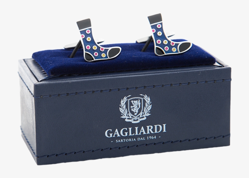 Home>cufflinks>blue Dotted Socks Cufflinks - Gagliardi Blue & Pink Cufflinks, transparent png download