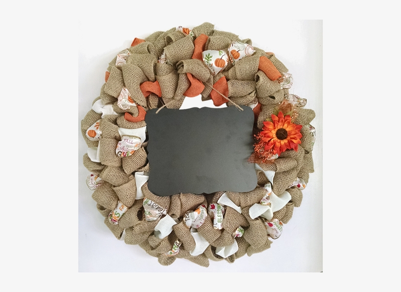 16″ Or 18″burlap With Accent Ribbons - Wreath, transparent png download