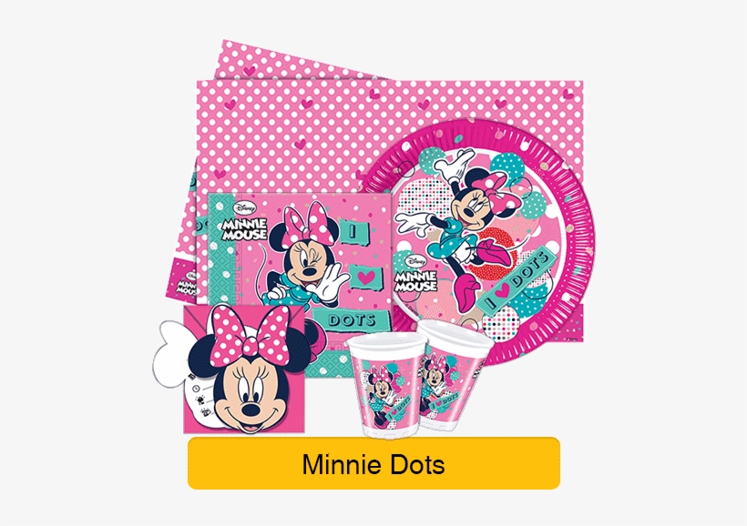 Minnie Mouse Party Supplies - 8 Disney's Minnie Mouse Funky Pink Dots Party Paper, transparent png download