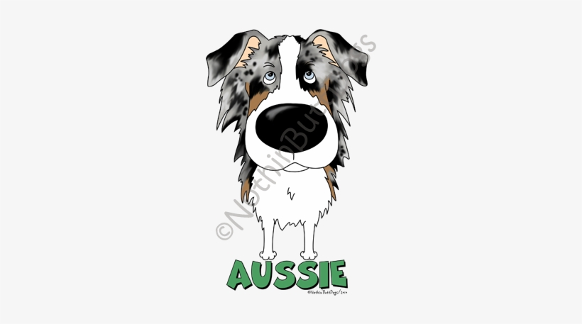 Big Nose Australian Shepherd Light Colored T-shirts - Bluemerleherdingdk Round Ornament, transparent png download