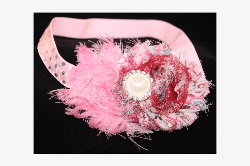 Shabby Flower Headband Pink - Headband, transparent png download