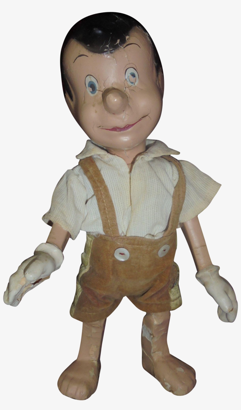 Vintage Disney Pinocchio Composition Doll In Poor Condition - Cartoon, transparent png download