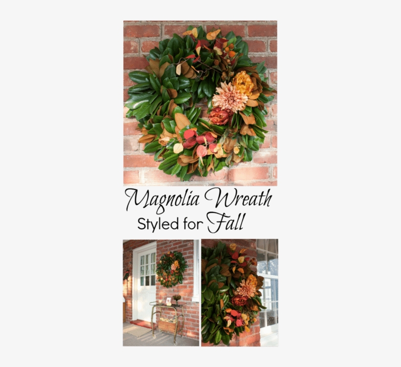 Magnolia Wreath Styled For Fall - Makeawishxo Faith Bracelet - Hollow Cross Charm Bracelet, transparent png download