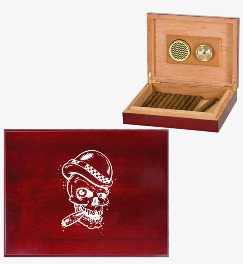 'smoking Cigar' Humidor Laser Engraved - Cigar Box Hygrometer, transparent png download