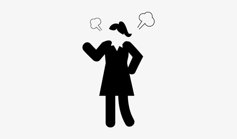 Angry Woman Vector - Angry Person Silhouette Png, transparent png download