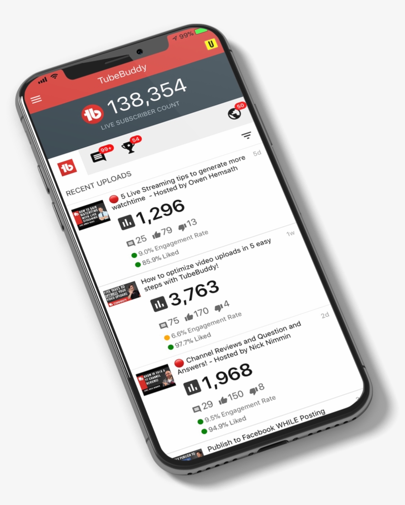 Tubebuddy On Android, transparent png download