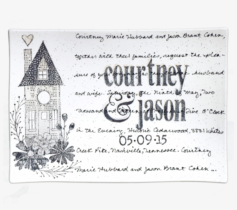 Personalized Wedding Invitation Platter - Wedding Invitation, transparent png download