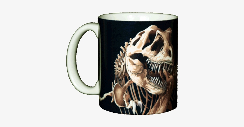 T-rex Skeleton Ceramic Mug - T-rex Skelton 330ml Ceramic Coffee Mug, transparent png download