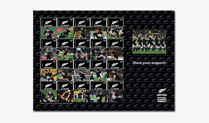 The Second One Contains Stamps Picturing The Emblem - 2011 Rugby World Cup All Black Team, transparent png download