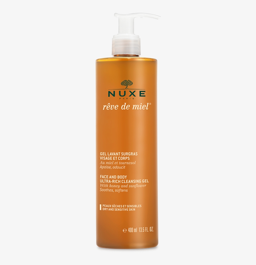 Cleansing Gel Dry And Sensitive Skin Rêve De Miel®, - Nuxe Reve De Miel Face And Body Ultra Rich Cleansing, transparent png download