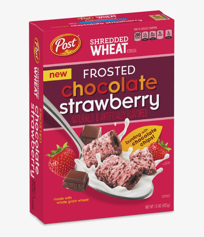 Post Shredded Wheat Frosted Chocolate Strawberry Cereal - Chocolate Strawberry Shredded Wheat, transparent png download