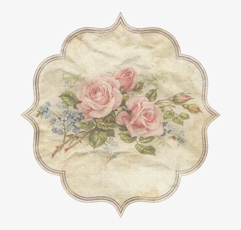 Vintage Postcard With Roses From Shariji - Vintage Gold Embossed Style Filigree And Roses Tote, transparent png download