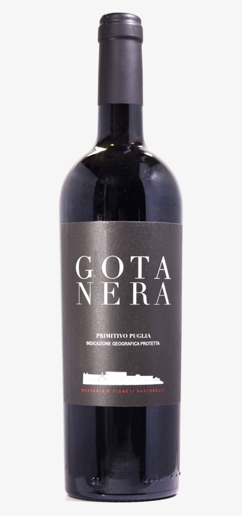 Primitivo Gota Neraa Deep Ruby Red With Hints Of Purple, - Wine Bottle, transparent png download