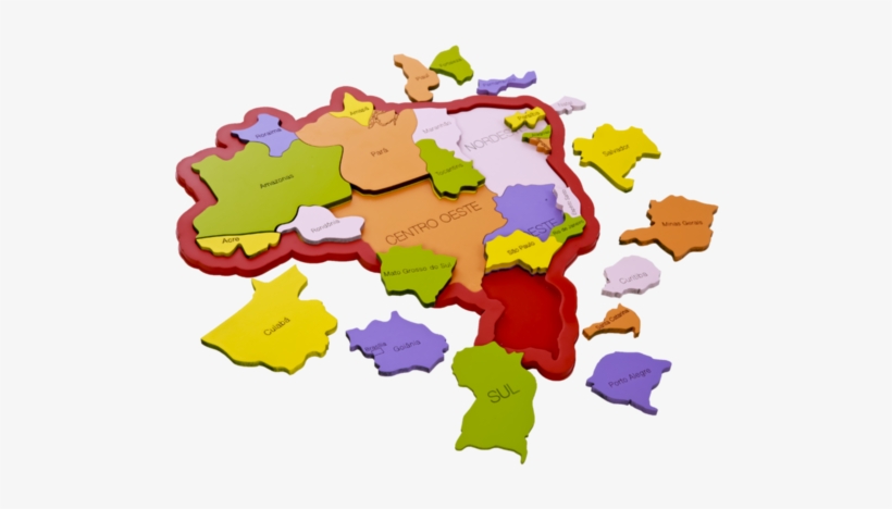 Quebra Cabeça Mapa Do Brasil, transparent png download