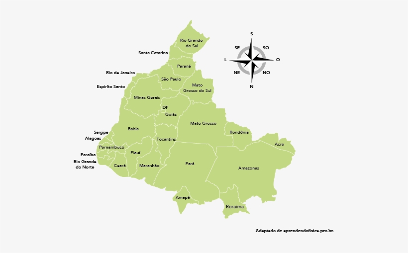 Considerando As Normas Da Cartografia, Indique Se O - Mapa Do Brasil Com Rosa Dos Ventos, transparent png download
