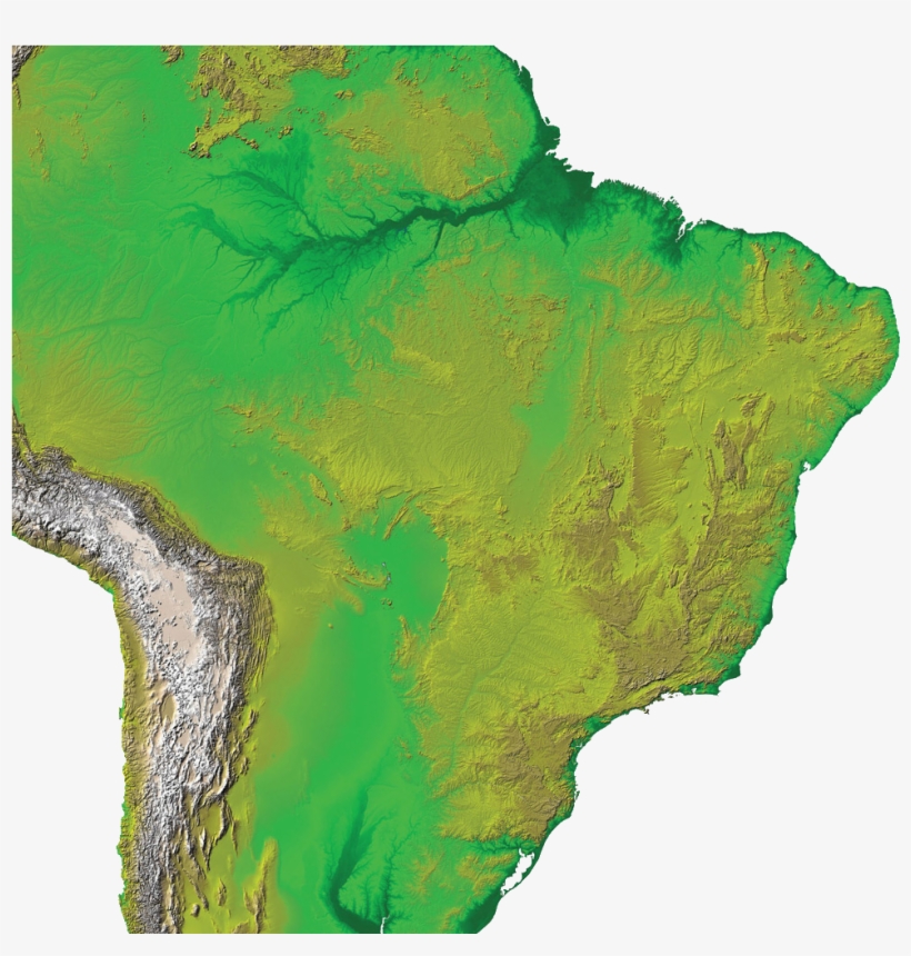 Mapa Expandido - South America Topography, transparent png download