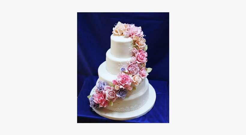 Floral Wedding Cakes And Handmade Sugar Roses - Wedding Cake, transparent png download