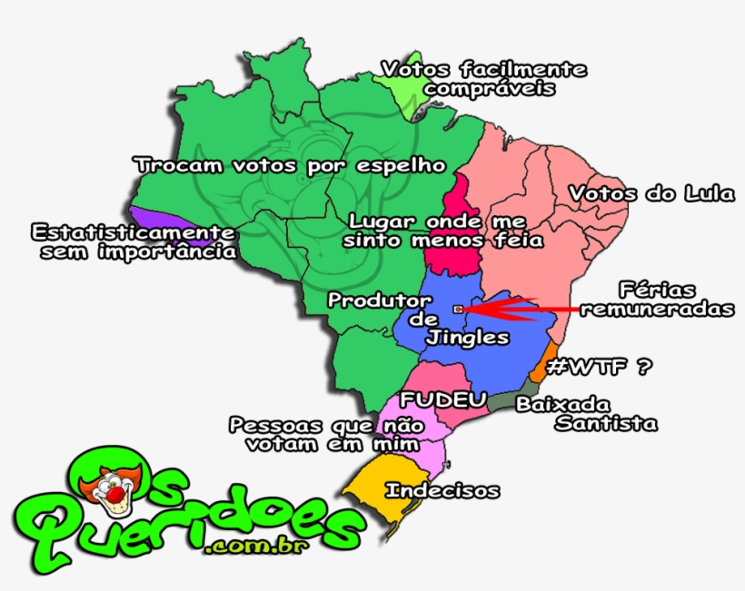 Mapa Do Brasil Na Visão Da Dilma - Brasil Visto Pelos Estrangeiros, transparent png download