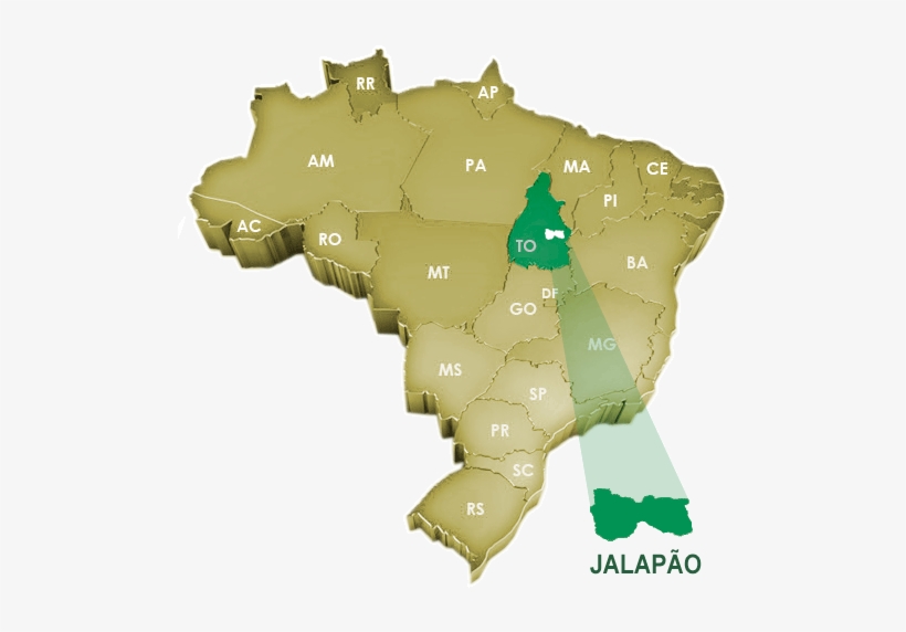 O Jalapão - Brazil Map, transparent png download