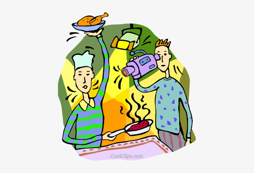 Filming A Cooking Show Royalty Free Vector Clip Art - Cooking Show Clipart, transparent png download