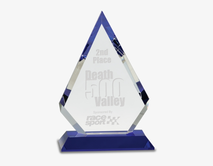 Blue Crystal Triangle - Custom Diamond Crystal Award On Blue Pedestal Base,, transparent png download