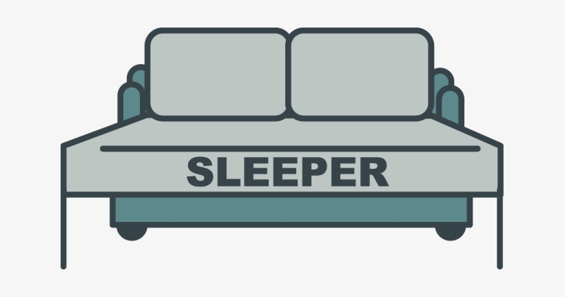 Queen Sleeper - Sleeper Sofa Clip Art, transparent png download