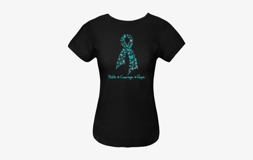 Ovarian Cancer Faith Courage Hope Women's Fitted T-shirt - Vasculitis Awareness Vasculitis Ribbon, transparent png download