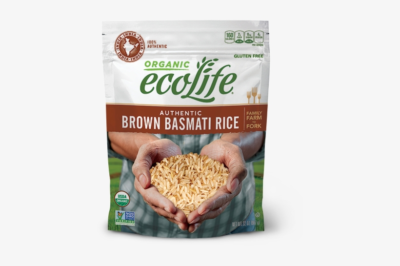 Authentic Brown Basmati Rice - Ecolife Organic Authentic White Basmati Rice, transparent png download