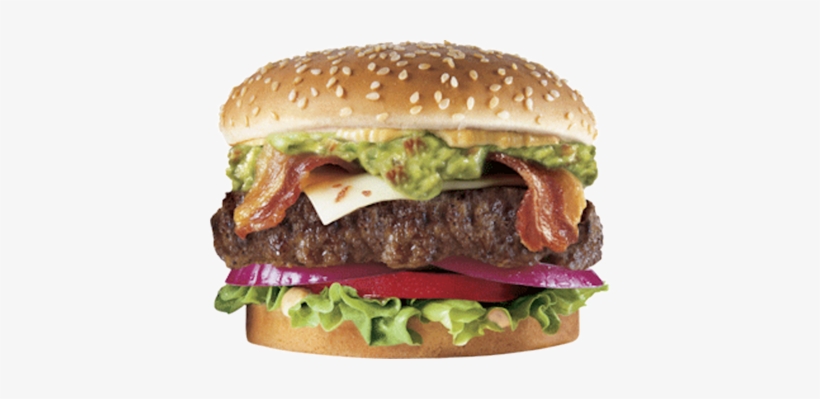 Burger Psd - Carl's Jr Bacon Guacamole Burger, transparent png download
