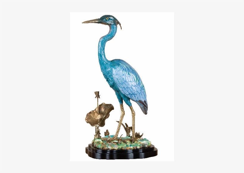 Porcelain Blue Heron With Bronze Ormolu By Oriental - Blue Heron Figurines, transparent png download