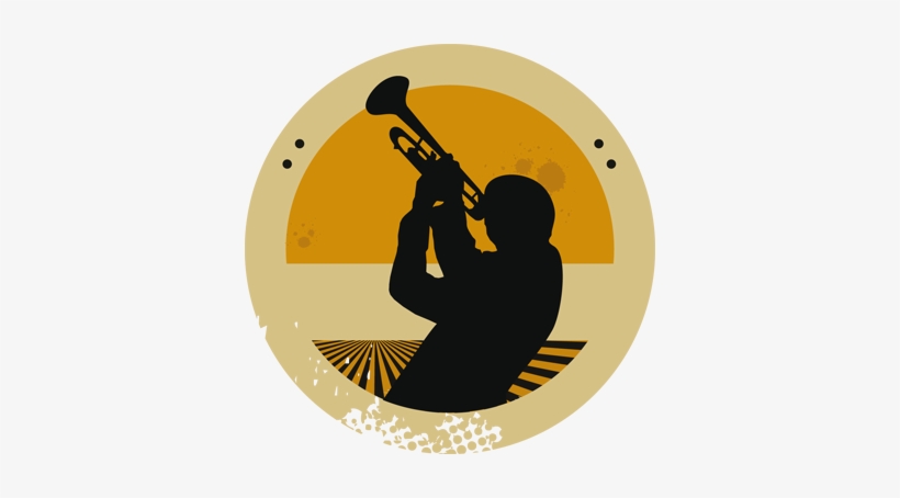 Trumpeter Silhouette Circular Decal - Silueta De Un Trompetista, transparent png download